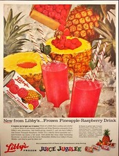 1959 Libby's Juice Jubilee Frozen Pineapple-Raspberry Drink Vintage Print Ad picture