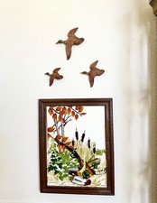 3 Vintage 1948 Multi Products Inc. Flying Mallard Duck’s Wall Plaques picture