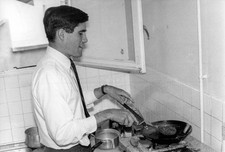 Mitt Romney cooking at his home Versailles December 1967 France Old Photo picture