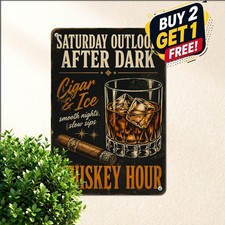Weekend Whiskey Bar Lounge Metal Sign Classic Saloon Tavern Wall Tin Plaque picture