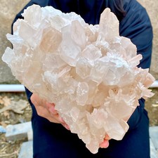 8.2LB Large Natural Pink White Quartz Crystal Cluster Energy Healing Specimen picture