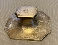 Antique London Sterling Silver Inkwell English original glass insert 187g picture