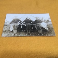ca1918 WWI Real Photo Postcard US ARMY ( 3 Buglers w/ Bugles ) RPPC picture