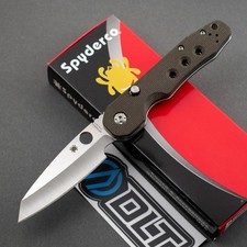 NEW DLT Exclusive Spyderco Smock 20CV Blade, Green Canvas Micarta C240GMRP picture