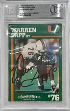 Warren Sapp Autographed 1994 Miami Hurricanes Bumble Bee Card - Beckett Slab picture