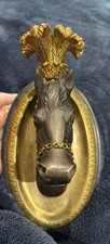 Neoclassical Style Bronze/brass Horse Head With Candle Cup brass Bridle Chain. picture