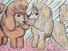 Toy Poodle Pop Art ORIGINAL Painting 9x12 Signed by Artist KSAMS Dog Collectible picture