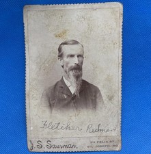 Vintage ID’d Photo Card c1880s Handsome Man Bearded Portrait St Joseph Missouri picture