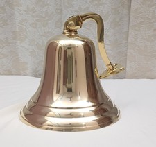 Brass Wall Mount Bell with Rope Pull – Polished Shiny Finish picture