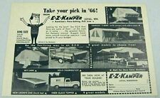 1966 Print Ad E-Z-Kamper Tent Camping Trailers Made in Loyal,WI picture