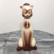 Vintage Ceramic Siamese Cat Laundry Sprinkler Bottle Cardinal USA picture