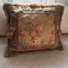 Vintage Floral Embroidered Accent Pillow picture
