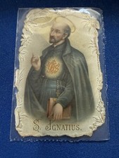 ANTIQUE ST IGNATIUS DIE CUT HOLY CARD SIGNED FROM TEACHER 1907 ENCLOSED picture