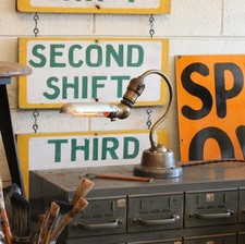Antique Franks Vtg Industrial Brass Desk Lamp Light OC White Era Benjamin 1920s picture
