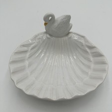 Frutuoso Swan Clam Shell Ticket Candy Soap Dish Large Made In Portugal Vtg M5 picture