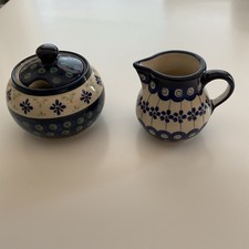 Vintage Boleslawieo Cream and Sugar Set Handmade picture