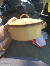 Vintage Yellow Enamel Pot  picture