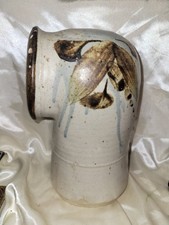 X Large Vintage Signed Art Pottery Stoneware Salt Pig Master Cellar 9.5