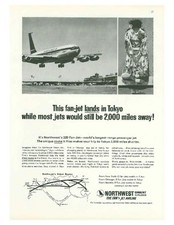 1964 Northwest Orient Jet Airlines Tokyo PRINT AD picture