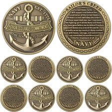 Landical 12 Pcs Navy Challenge Coins 1.77 Inch Military Navy Core Values Souv... picture