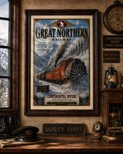 Great Northern Railway Rotary Snowplow Railroad Poster 11x17 Vintage Train Art picture