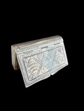 Antique 1820 Vienna Silver Snuff Box Jakob Schütz 13 Loth Hand Engraved Jewish picture