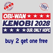 Kenobi 2028 Our Only Hope Funny Star Wars Waterproof Bumper Sticker GoGoStickers picture
