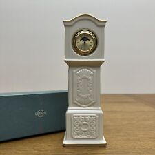 Lenox Patriarch Gold Grandfather Mantel Clock Ivory China 1997 Quartz picture