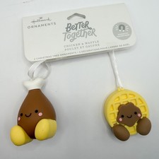 Hallmark Better Together Chicken And Waffle Magnetic Ornament Set NEW picture
