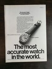 Vintage 1969 Accutron by Bulova Most Accurate Watch Full Page Original Ad 324 picture