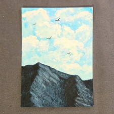 ACEO Original Painting Landscape Miniature Art Card, Art By Kacie  picture