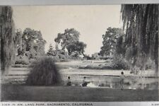 Vintage 1920's Children Fishing Playing William Land Park Sacramento CA Postcard picture