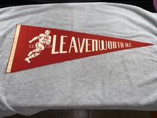 Vintage 40s/50s Leavenworth, Kansas Or Indiana High School Football Felt Pennant picture