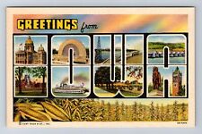 IA-Iowa, General LARGE LETTER GREETINGS, Points of Interest, Vintage Postcard picture