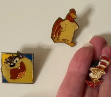 Pins- Vintage Looney Toons Character and Cat in the Hat Pins picture