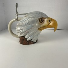 2002 Budweiser American Bald Eagle Head Lidded Beer Stein Breweriana picture