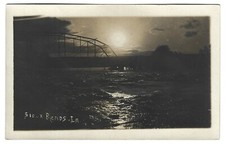 Vintage RPPC Little Sioux River Sioux Rapids IA Moonlit River Scene Old Postcard picture