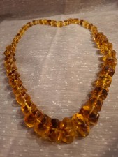 Vintage Baltic Amber Necklace 102.5g 80cm Faceted Cognac FedEx shipping picture