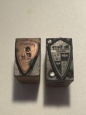 Antique Letterpress Printing Blocks Chrysler De Soto & Plymouth 1914 & 1910 Set picture