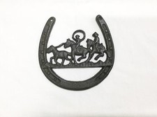 FREE SHIPPING~  Rustic Cast Iron Horseshoe Ropers Plaque (1184-1014) picture