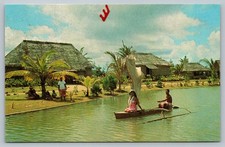 Laie Hawaii Polynesian Cultural Center Tahitian Village Canoe Postcard picture