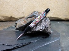 Premium Fordite and Resin Pen - Gun Metal/Black/White/Fordite (P-089) picture