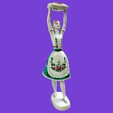 Hollohaza Hungary Porcelain Figurine Woman with the Pillow Vintage Tall Statue picture