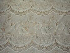 Vintage Ivory Scalloped Floral Window Lace Fabric Panel 55x50 picture