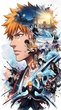 Bleach Poster 9.5x17 Inches Ichigo Character Anime Print Rukia Orehime Ishida picture