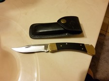 BUCK Knife USA 110 Hunter 4 dot 1981-1986 With Original Leather Sheath Vintage picture