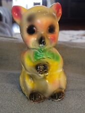 Vintage 1940s Chalkware Circus Panda Bear Coin Piggy Bank Carnival Prize picture