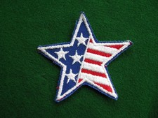 VINTAGE STAR SHAPE AMERICAN FLAG Iron/Sew on Embroidered Patch picture