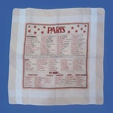 Vintage Paris France Restaurant Theatre Bar Scarf Dessin Depose 19 1/2