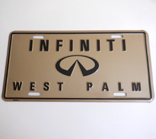NOS 1990s Vintage INFINITI WEST PALM BEACH FL Dealer LICENSE PLATE Nissan Datsun picture